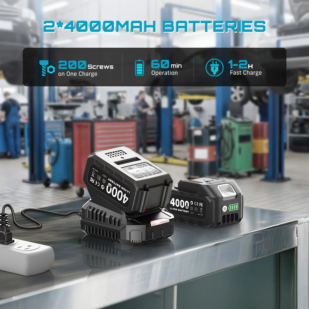 Seesii 3In1 Brushless Cordless Impact Wrench Drill Driver Compact Kit