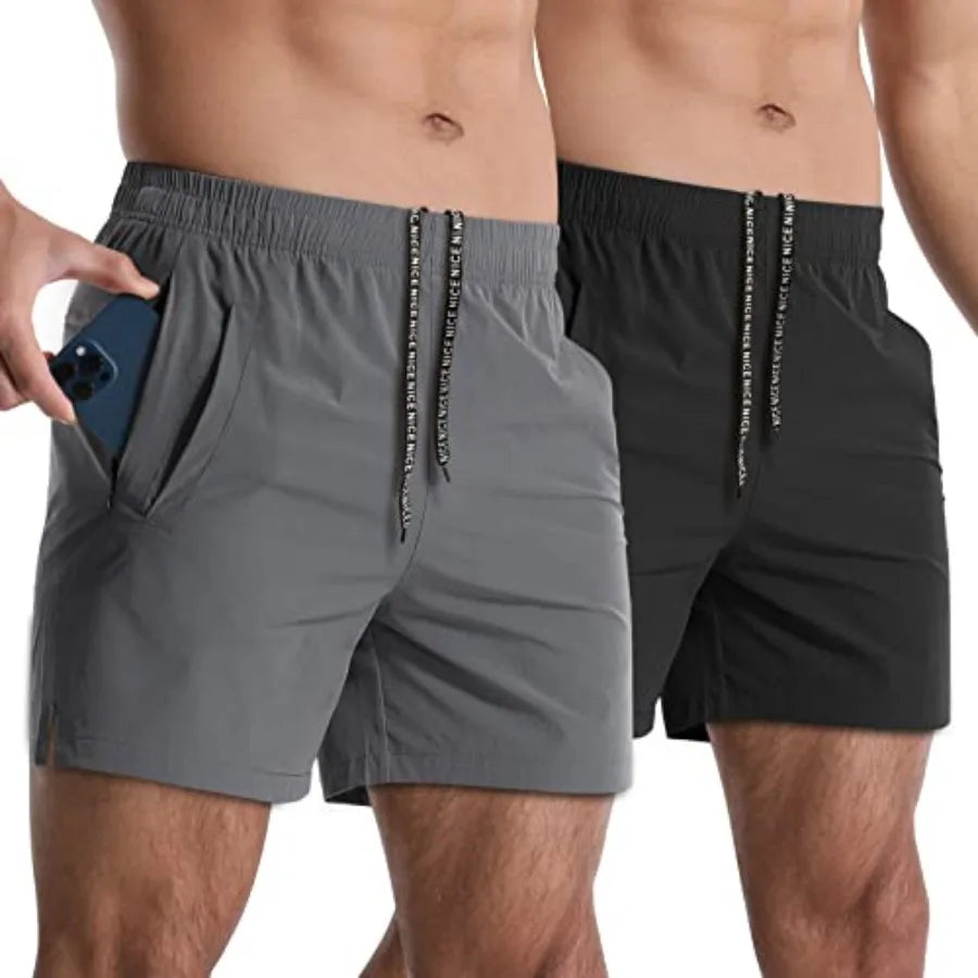 Men Quick Dry Athletic Running Shorts With Deep Pockets