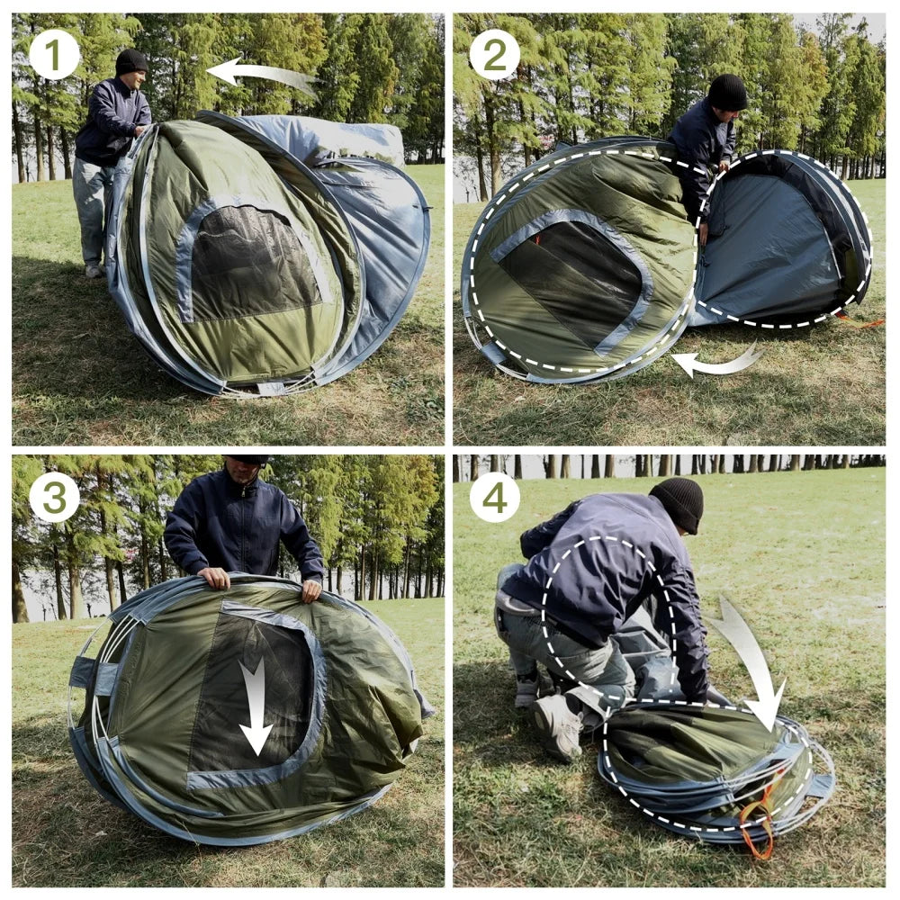 Night Cat Pop Up Tent 2 Person:2 Man Tent Waterproof Instant Camping Tent Backpack Trekking Outdoor for River Mountain