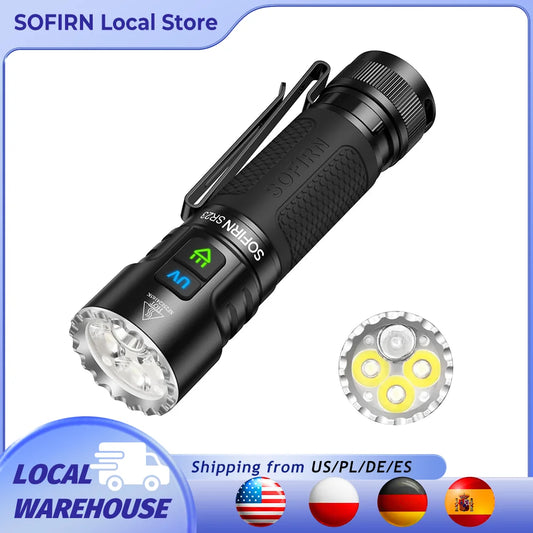 Sofirn SR23 Rechargeable UV Flashlight With Dual Switch Magnetic Tailcap