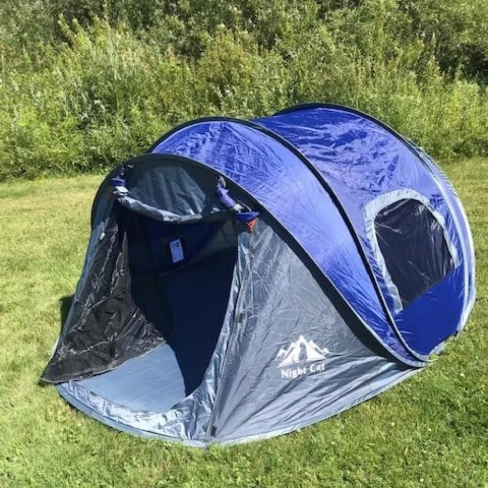 Night Cat Pop-up Camping Tent: 2 Person Tent Waterproof Instant Easy Setup Family Tent