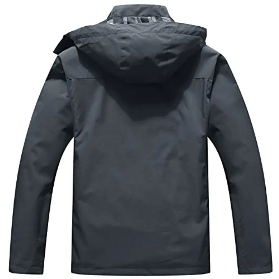 Lightweight Waterproof Hooded Rain Jacket for Hiking and Travel