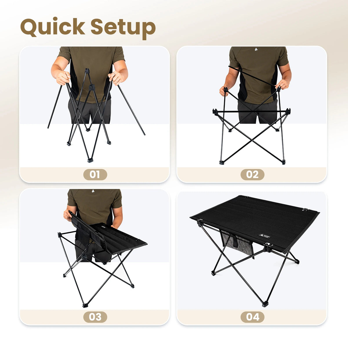 OneTigris Foldable Camping Table With Portable Storage For Outdoor Trips