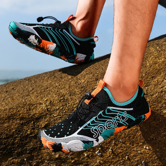 Women Quick Dry Barefoot Water Shoes, Breathable Lightweight Aqua Beach Sneakers, Non Slip Swim Surfing Diving Footwear for Outdoor River Hiking Walking