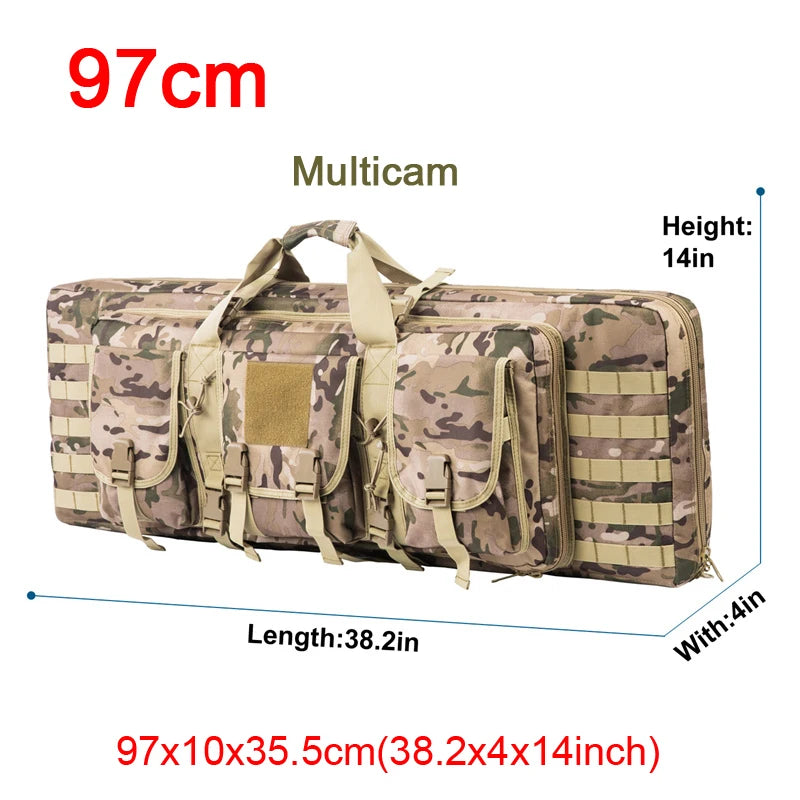 LQARMY Tactical Double Rifle Case With Molle Hunting Backpack