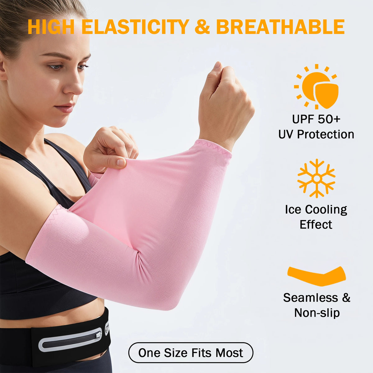 Outdoor Sports Waist Bag And Upf 50 Breathable Arm Sleeves