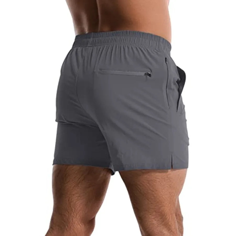 Men Quick Dry Athletic Running Shorts With Deep Pockets