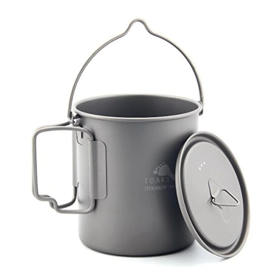 Titanium 750ml Pot with Bail Handle for Ultralight Camping, Backpacking Cookware and Mug