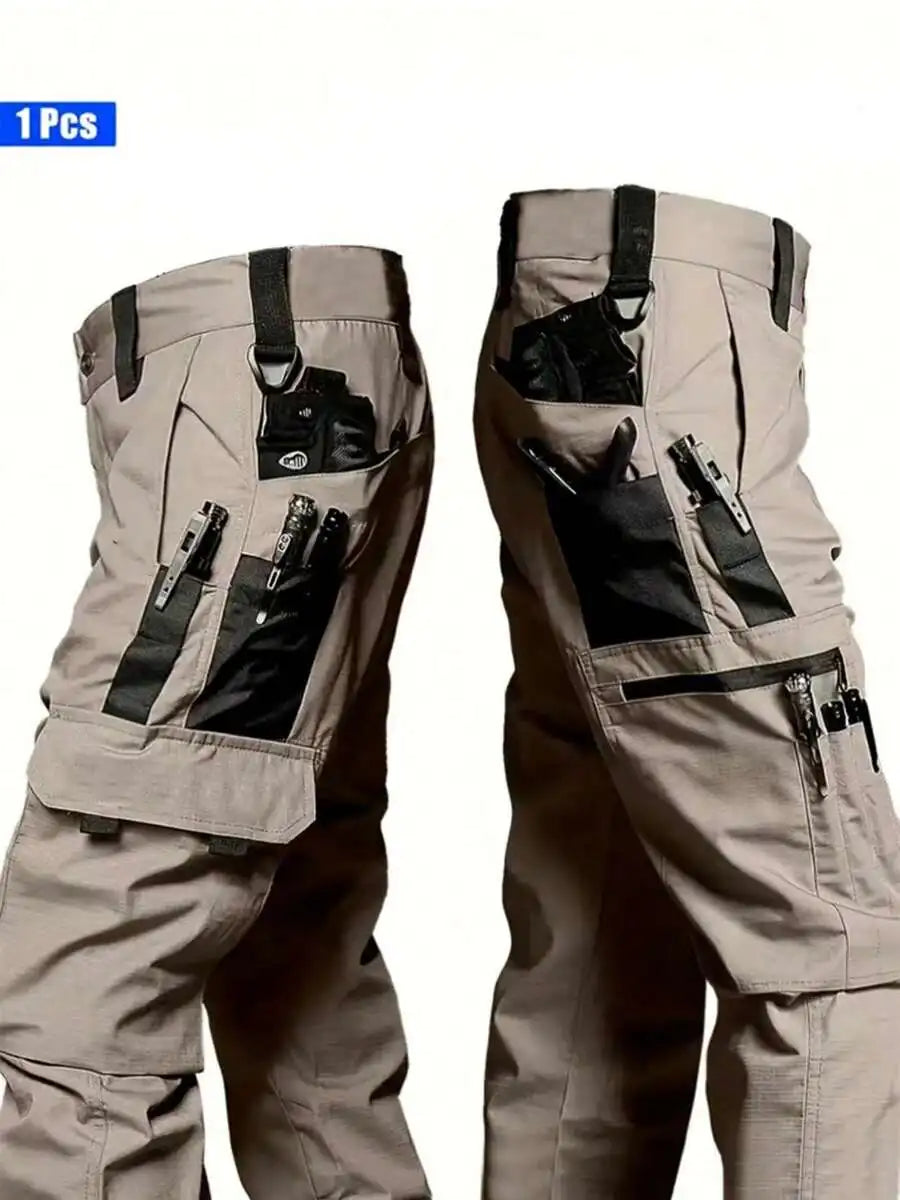 Men's Heavy Duty Tactical Cargo Pants - Multi-Pocket Workwear - Non-Stretch Fabric, Suitable For Outdoor Activities And Hiking