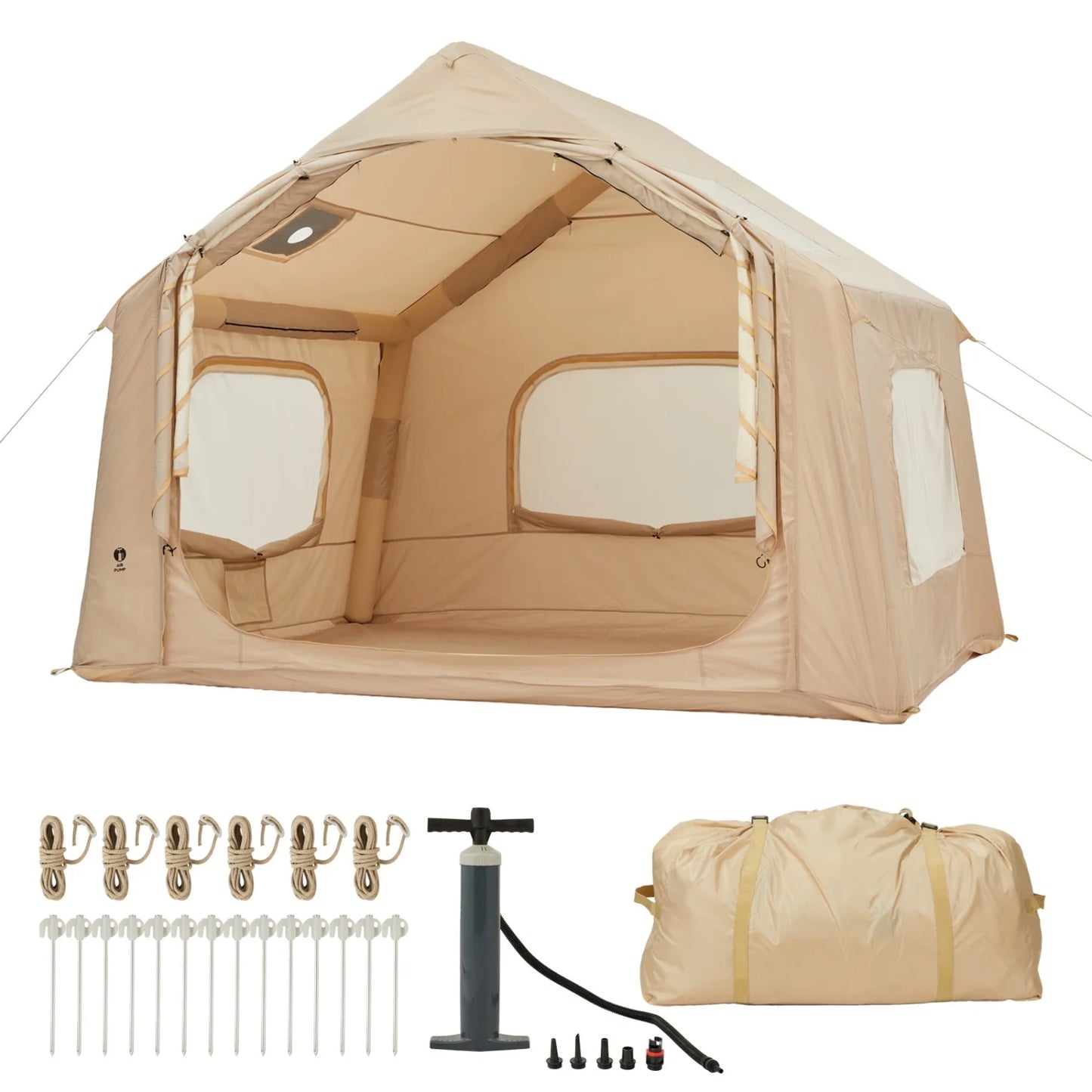 HiMISS Inflatable Camping Tent Hand Pump Weather Resistant Outdoor Shelter