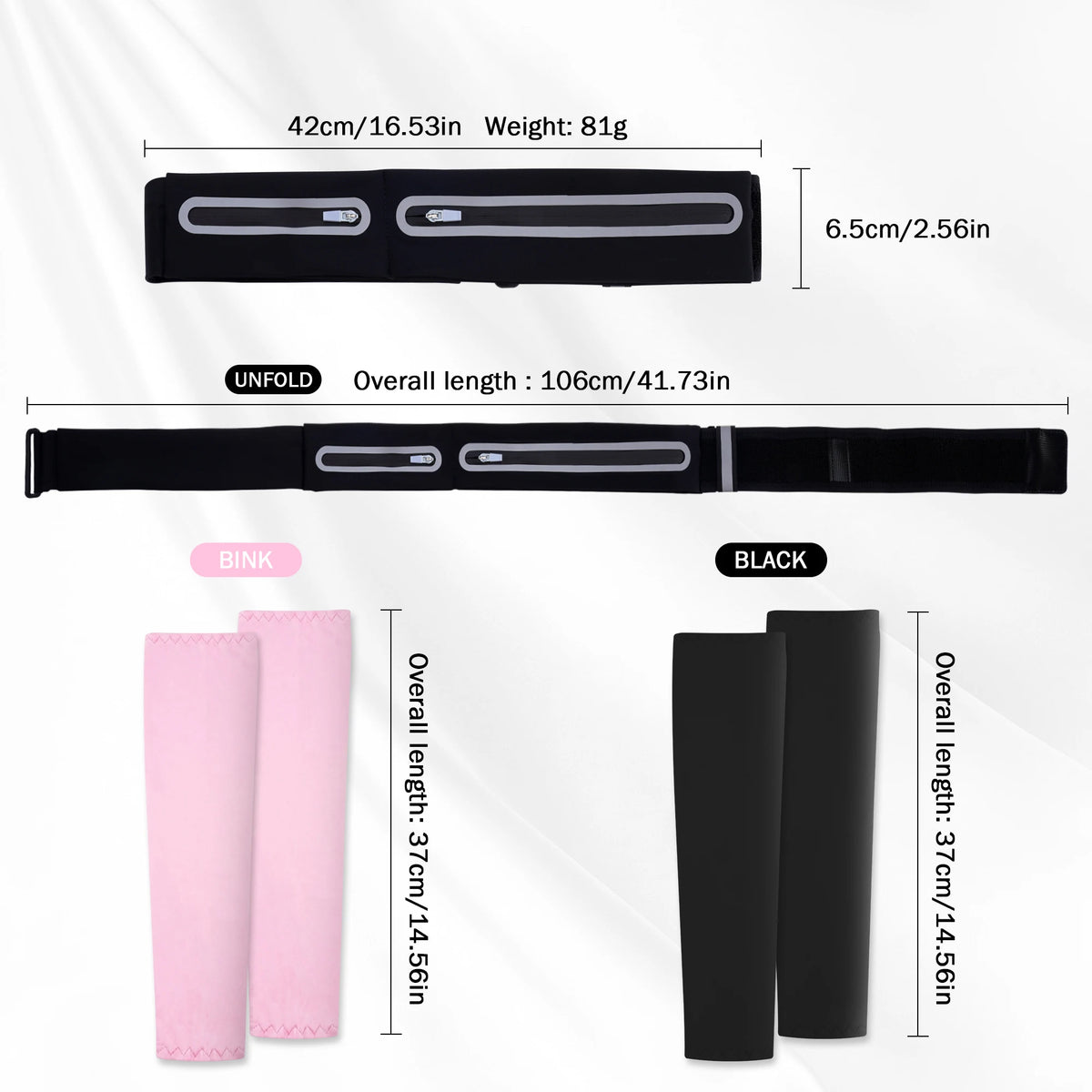 Outdoor Sports Waist Bag And Upf 50 Breathable Arm Sleeves