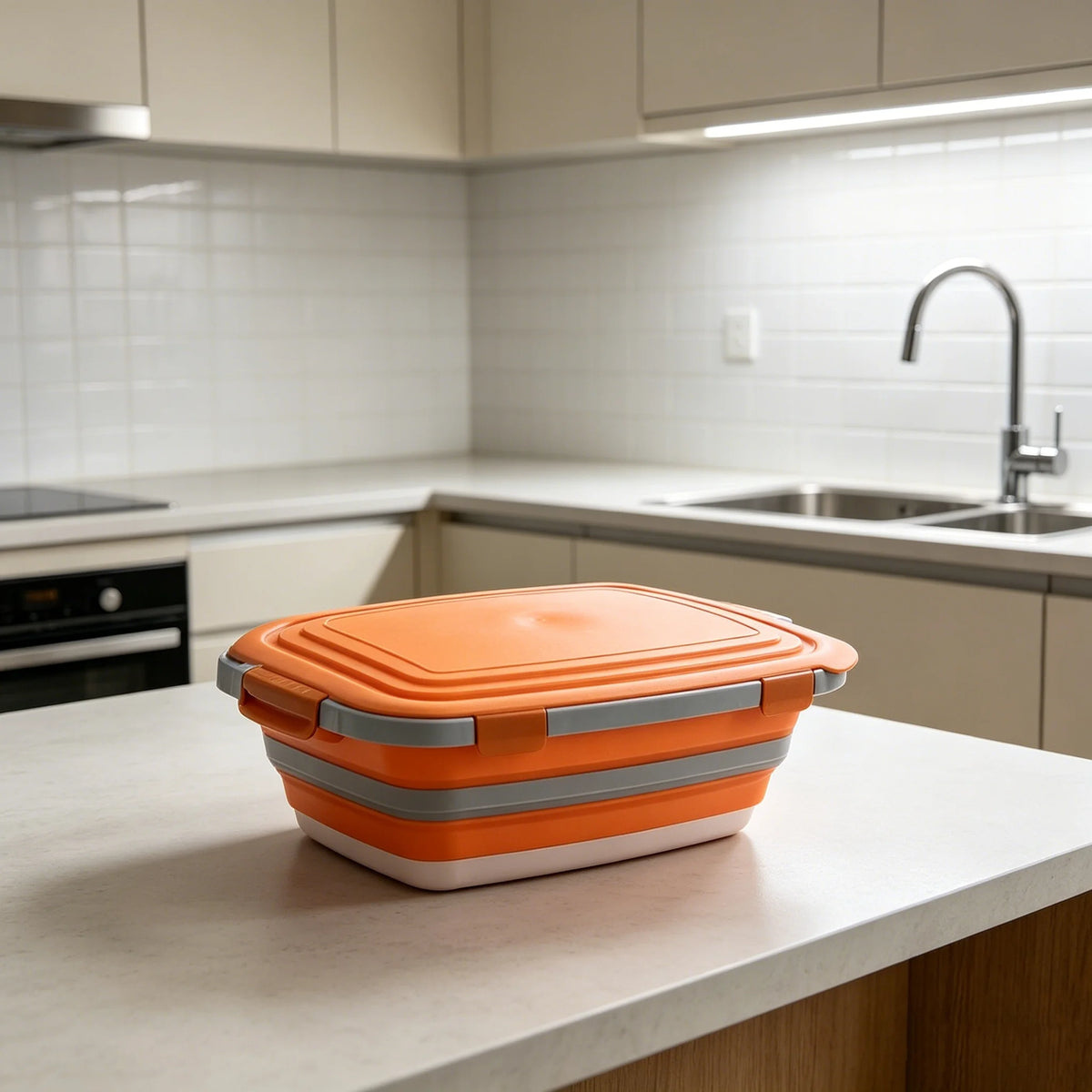 Portable Collapsible Food Prep Tub With Lid And Cutting Board
