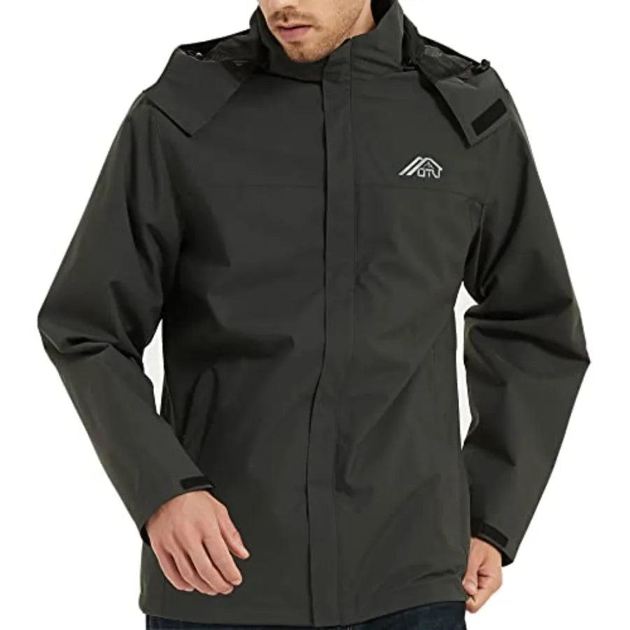 Lightweight Waterproof Hooded Rain Jacket for Hiking and Travel