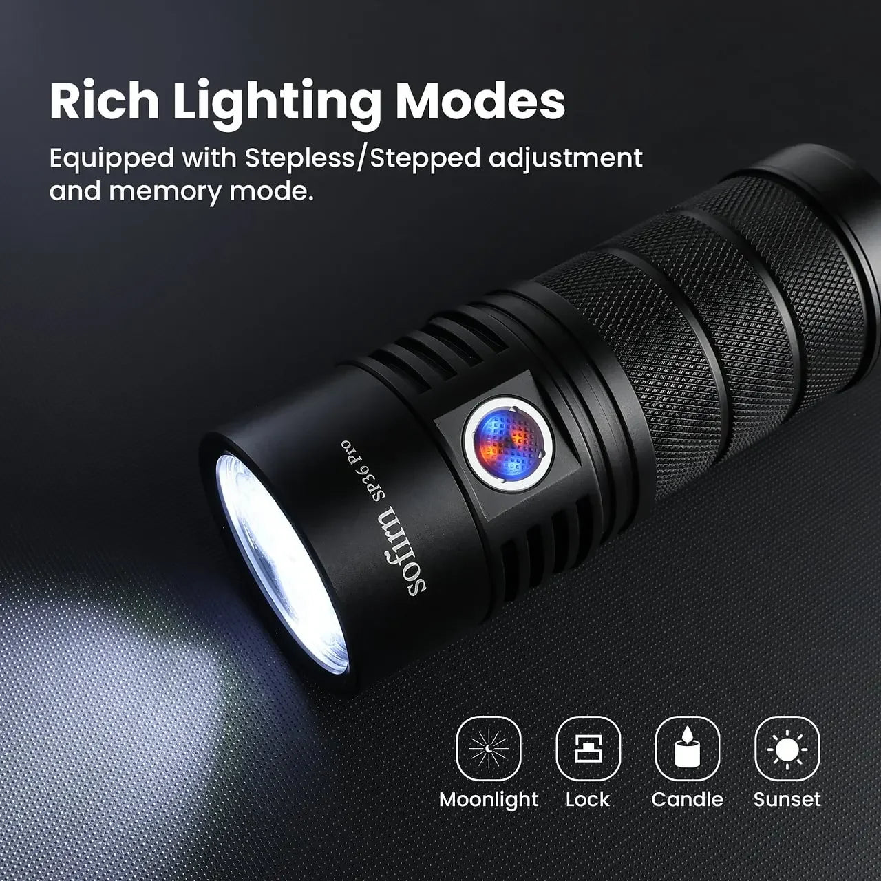 SOFIRN SP36 PRO 8000lm Powerful Flashlight  4*SST40 LED Light USB C Rechargeable 18650 Torch with Anduril 2.0 UI