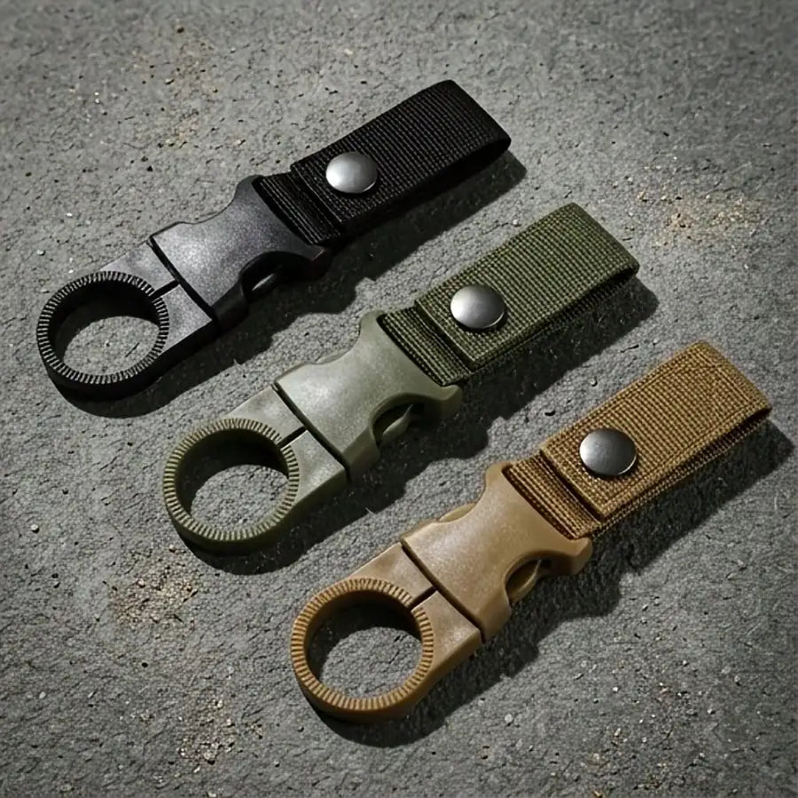 3pcs Outdoor Portable Hiking Carabiner Water Bottle Quick Clip Hook Multi-Function Mineral Water Bottle Carrier Durable Nylon Plastic Camping Backpack Accessories Travel Hydration Gear Kit