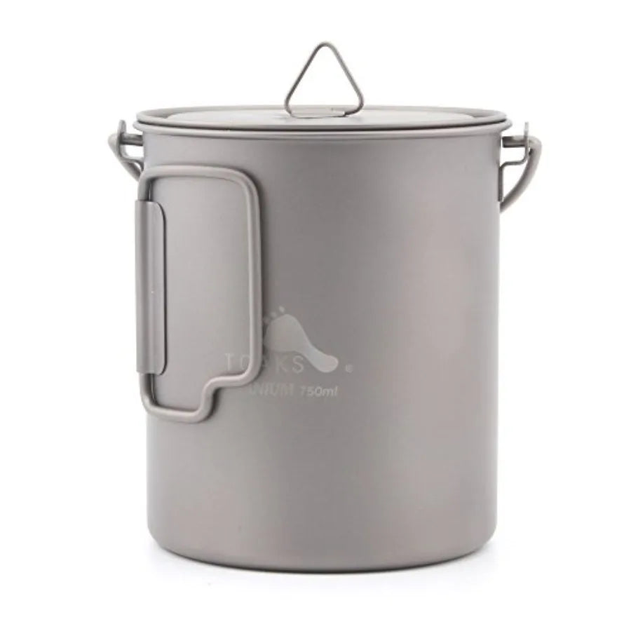 Titanium 750ml Pot with Bail Handle for Ultralight Camping, Backpacking Cookware and Mug