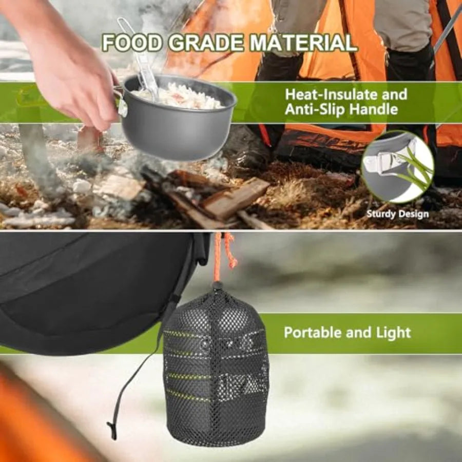 Premium Stainless Steel Backpacking Cookware Set For Outdoor Adventures