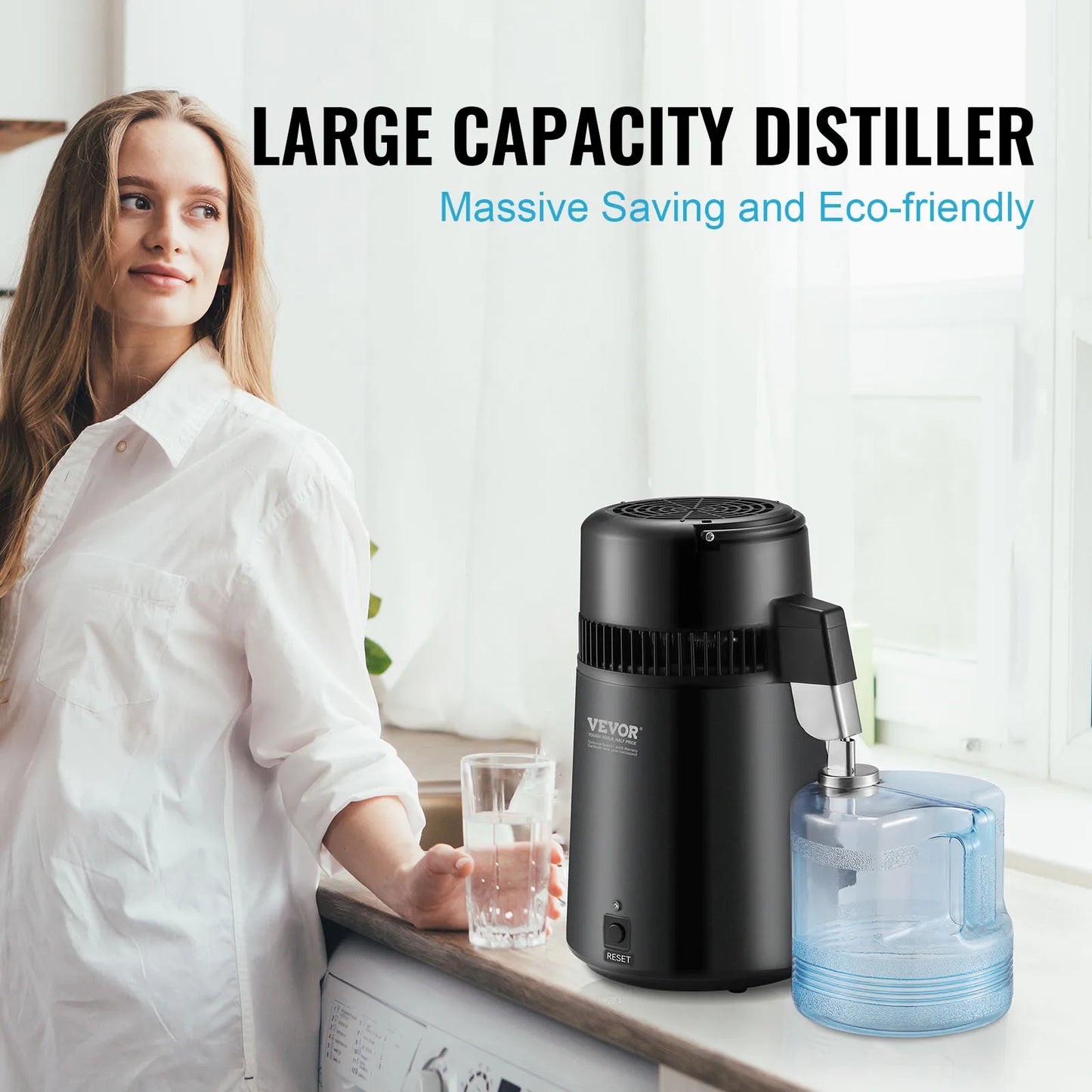SucceBuy Stainless Steel Countertop Water Distiller Purifier