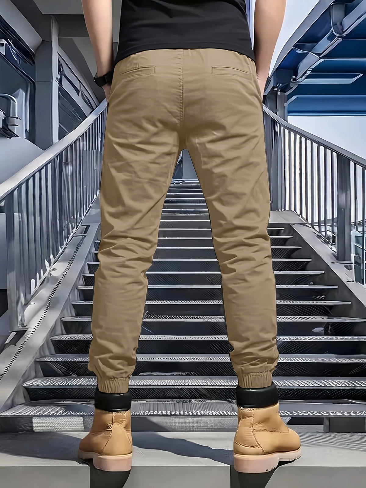 Winthunder Men Multi Pocket Casual Loose Workwear Pants