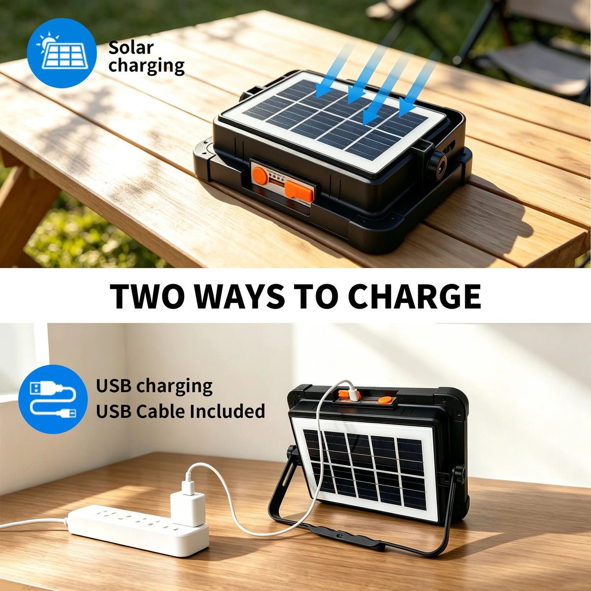 Morglad Portable Solar Led Floodlight Rechargeable Emergency Camping Light