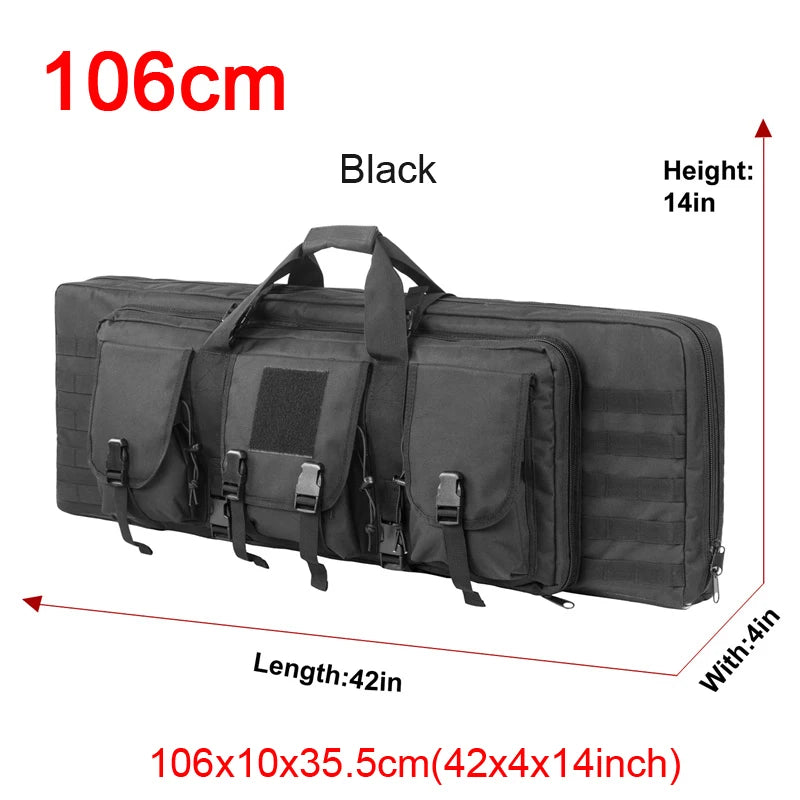 LQARMY Tactical Double Rifle Case With Molle Hunting Backpack