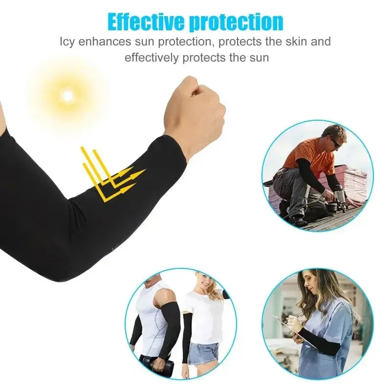 Cooling Ice Silk Arm Covers Sun Protection Cycling Running Sports
