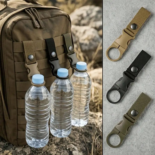 3pcs Outdoor Portable Hiking Carabiner Water Bottle Quick Clip Hook Multi-Function Mineral Water Bottle Carrier Durable Nylon Plastic Camping Backpack Accessories Travel Hydration Gear Kit
