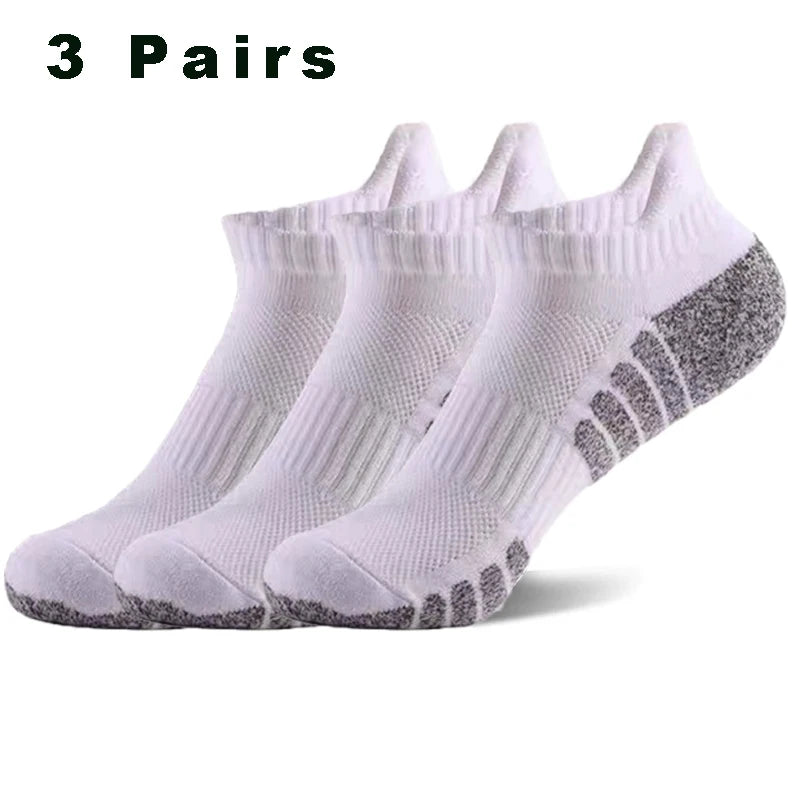 ZYCSNH 3 Pair Cotton Ankle Socks Professional Athletic Performance Hosiery