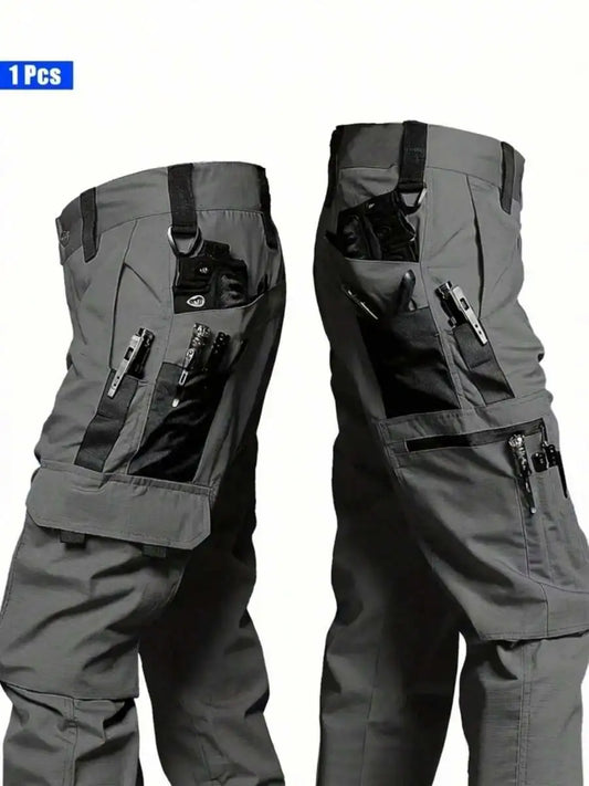 Men's Heavy Duty Tactical Cargo Pants - Multi-Pocket Workwear - Non-Stretch Fabric, Suitable For Outdoor Activities And Hiking