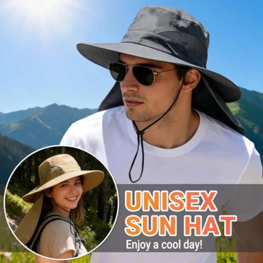 Upf 50+ Polyester Wide Brim Bucket Hat Sun Protection