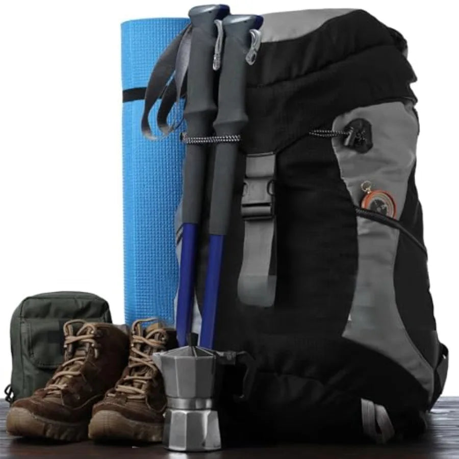 Adjustable Trekking Pole Backpack Bungee Strap Holders for Hiking Packs