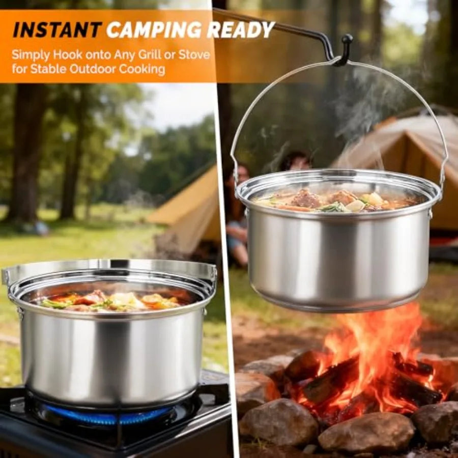 Lightweight Stainless Steel Camping Cookware Set With Carry Bag