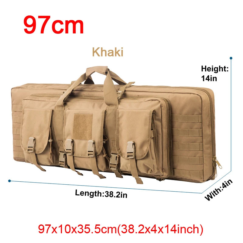 LQARMY Tactical Double Rifle Case With Molle Hunting Backpack