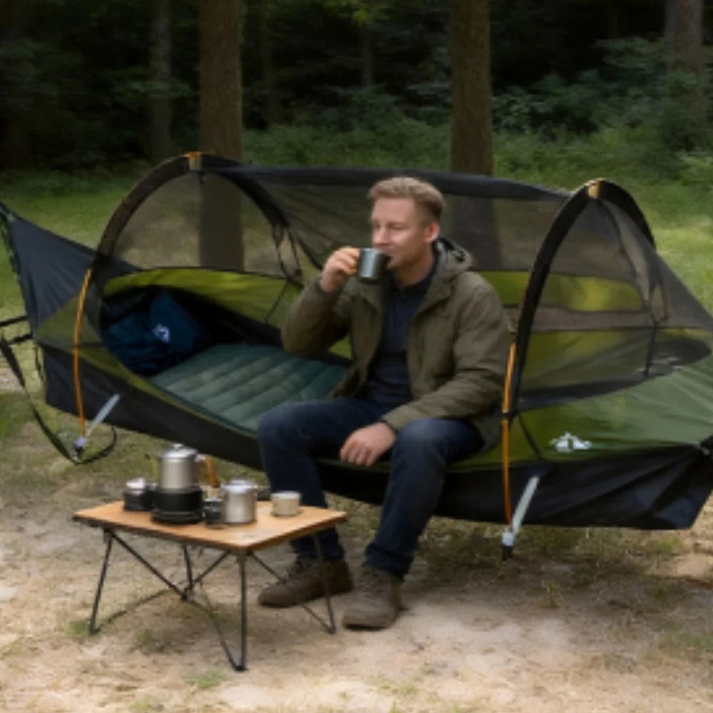 Night Cat Outdoor Hammock Tent With Mosquito Net And Rainfly