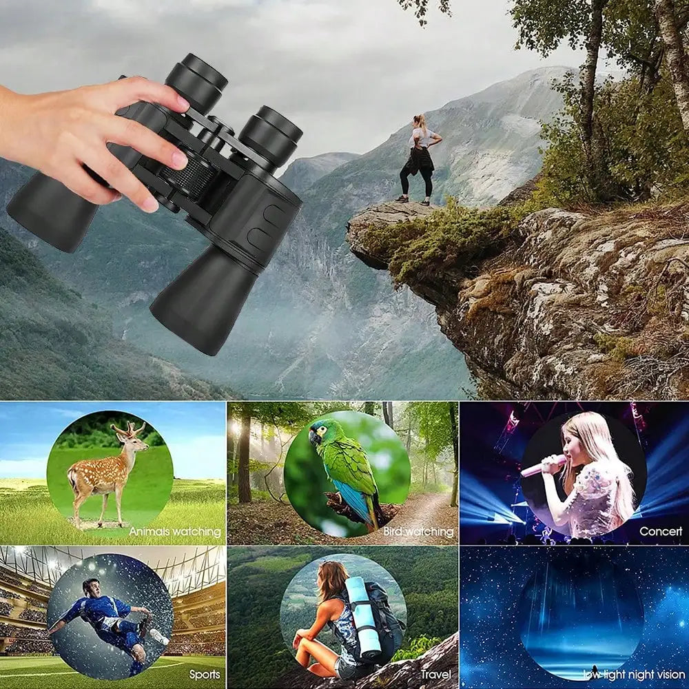 180x100 High Power Binoculars For Adults & Kids – Professional 10x50 HD Optics With BAK4 Prisms | All-Optical Glass Lenses For Bird Watching, Hunting, Outdoor Sports, Concerts & Stargazing