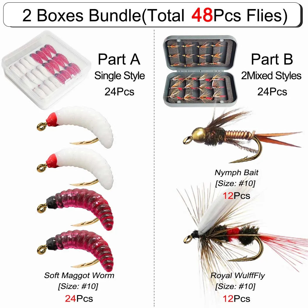 Trout Nymph Fly Fishing Lures for Dry and Wet Flies