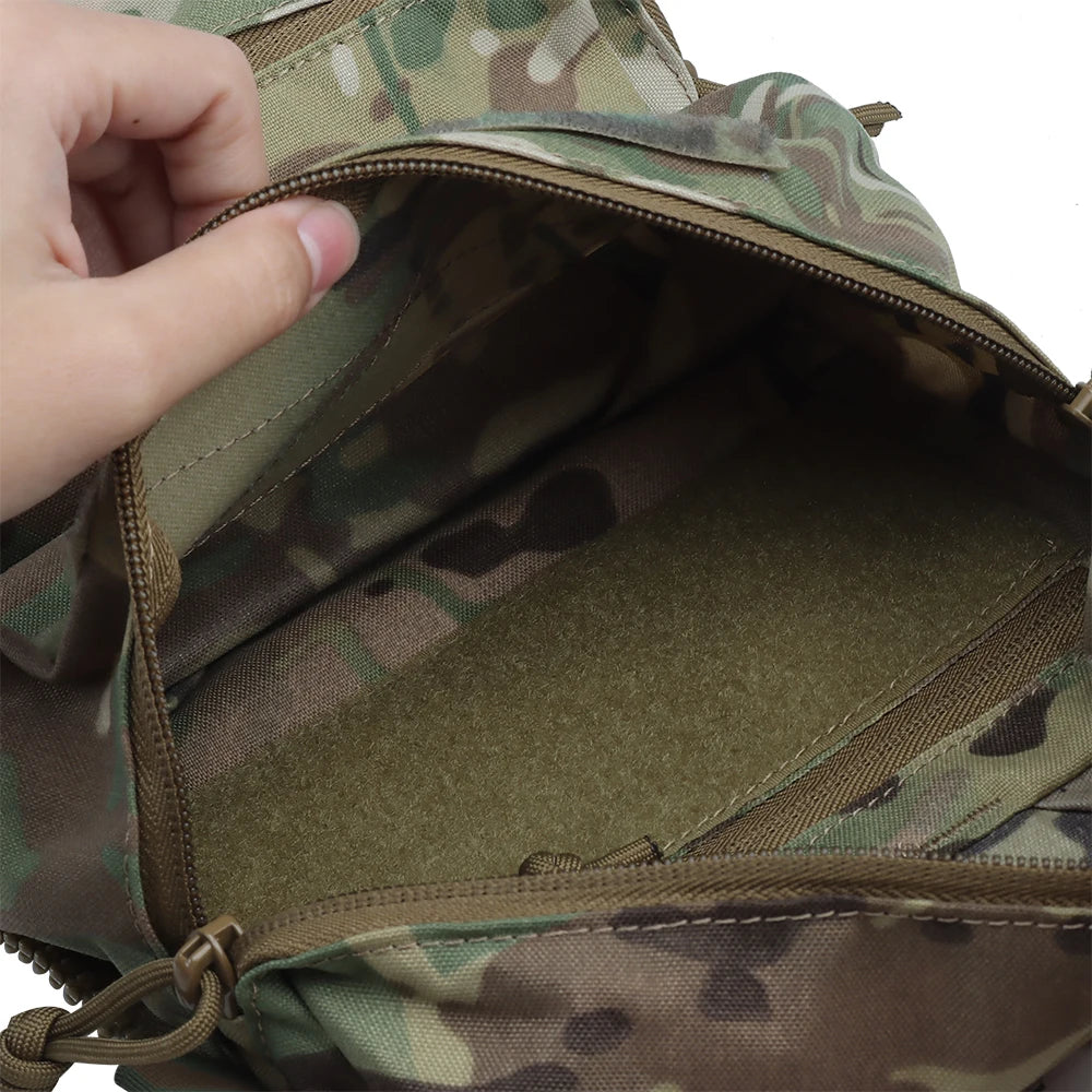 Tactical FCPC V5 Back Panel Double Bag Sundries Pouch General Purpose Pockets Ferro Style Vest Plate Carrier Accessories