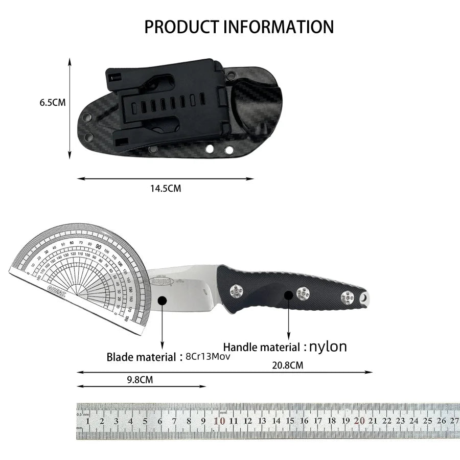 High-quality 93M Professional-level Tactical Knife Outdoor Camping Hiking Survival EDC Tool Fishing Knife for Men As A Gift