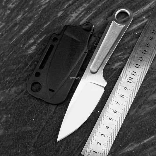 Outdoor Tactical All-steel Straight Knife Full Tang Fixed Blade Knife with Sheath Durable Pocket Knife EDC Camping Hunting Rescue Essential Tool