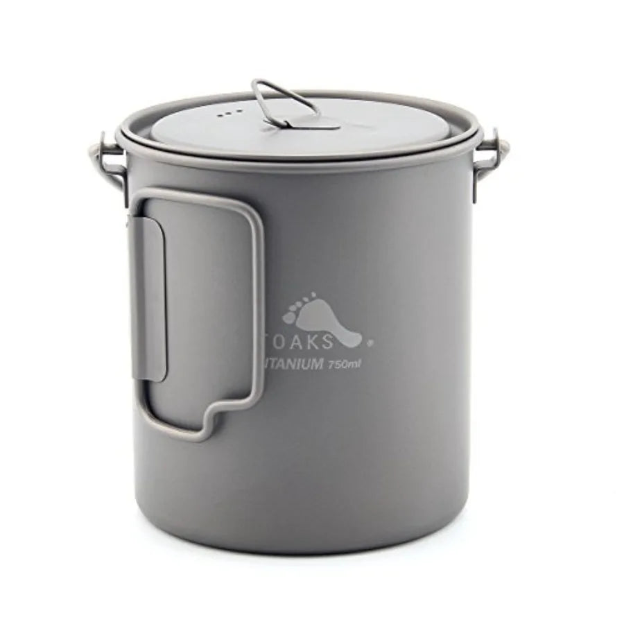Titanium 750ml Pot with Bail Handle for Ultralight Camping, Backpacking Cookware and Mug