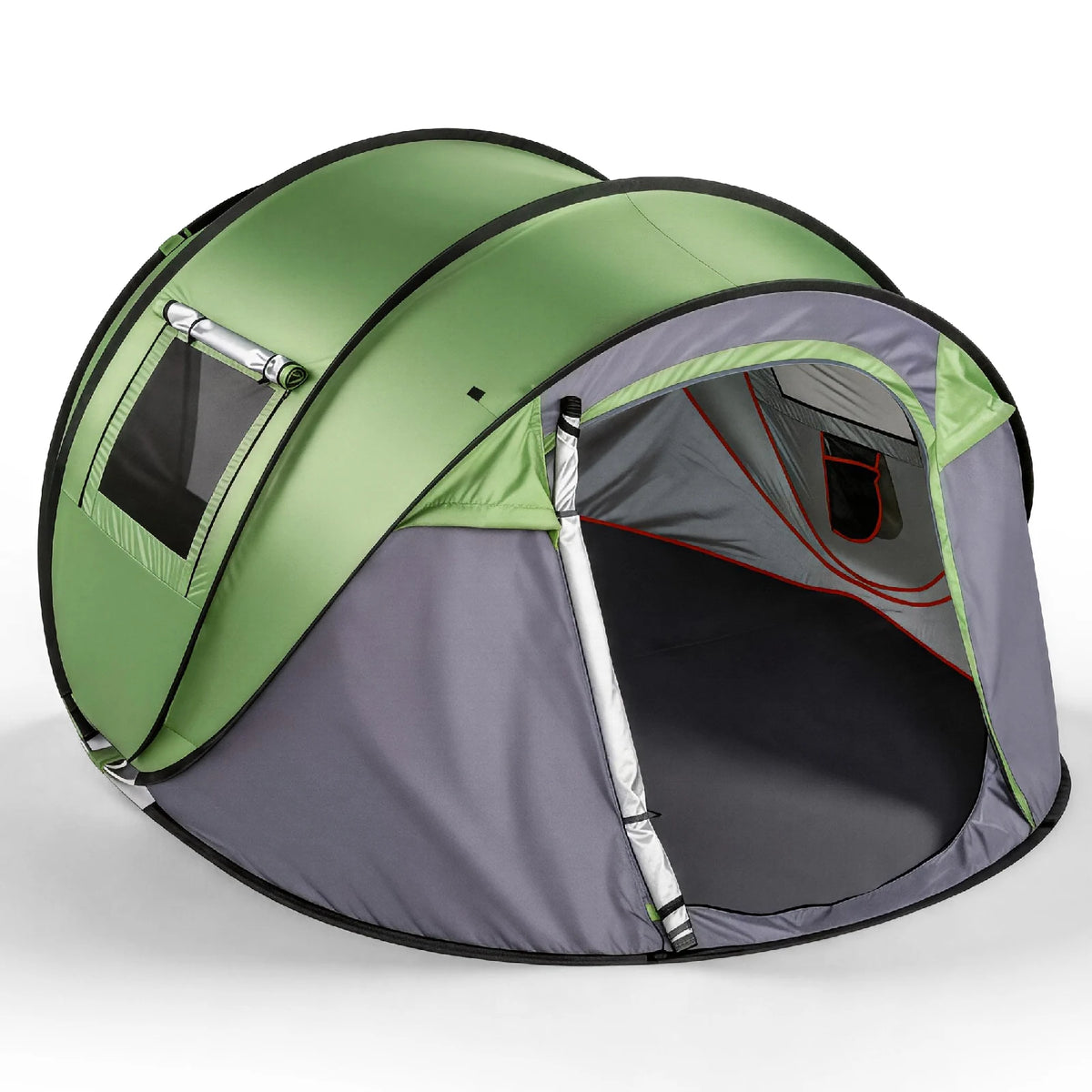 Instant Pop Up Waterproof Family Camping Tent With Front Awning