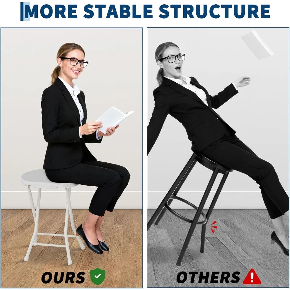 600Lbs Capacity Portable Folding Stool with Handle,Lightweight Camping Chair 18 Inch Foldable Seat for Fishing Hiking Travel Outdoor & Indoor Use Non Slip