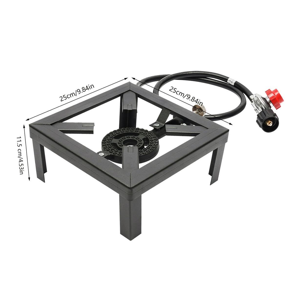 8000W High Power Camping Stove, Single Burner Cast Iron Portable Gas Cooker with Regulator Hose, for Outdoor Picnic BBQ RV
