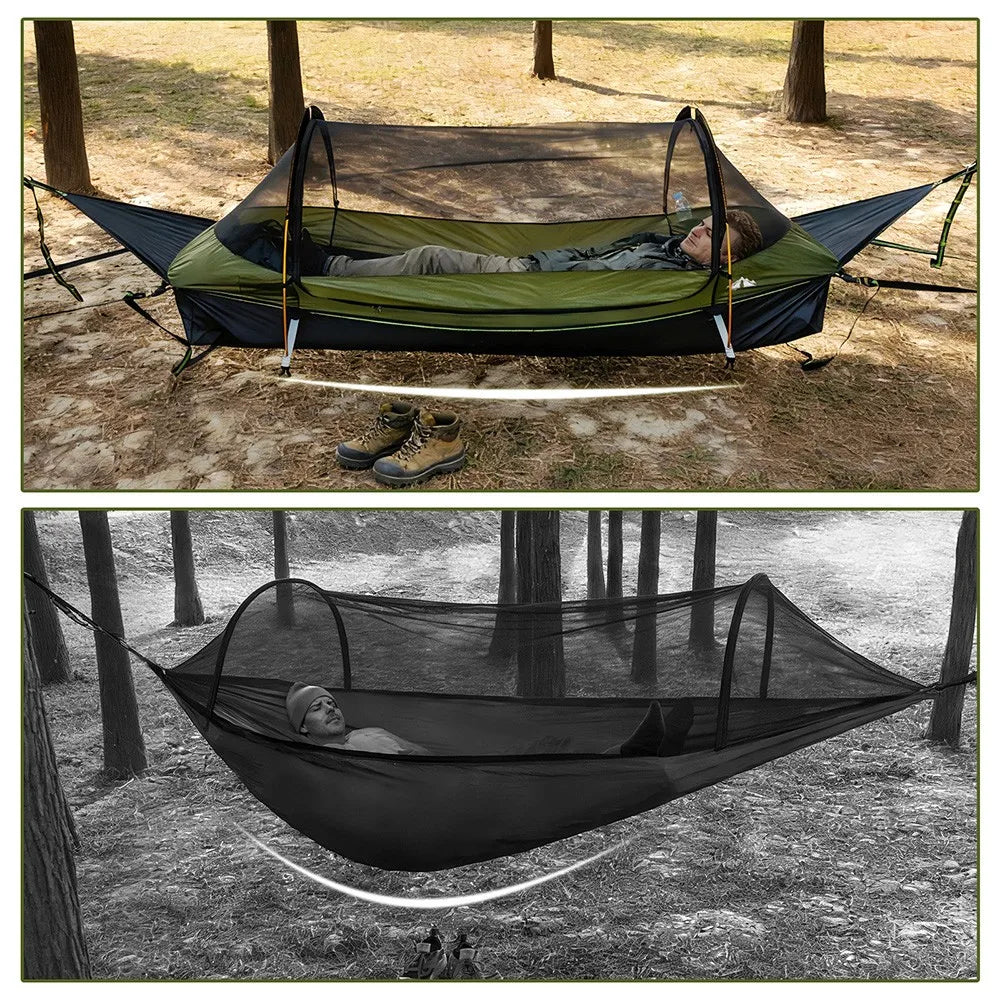 Night Cat Outdoor Hammock Tent With Mosquito Net And Rainfly