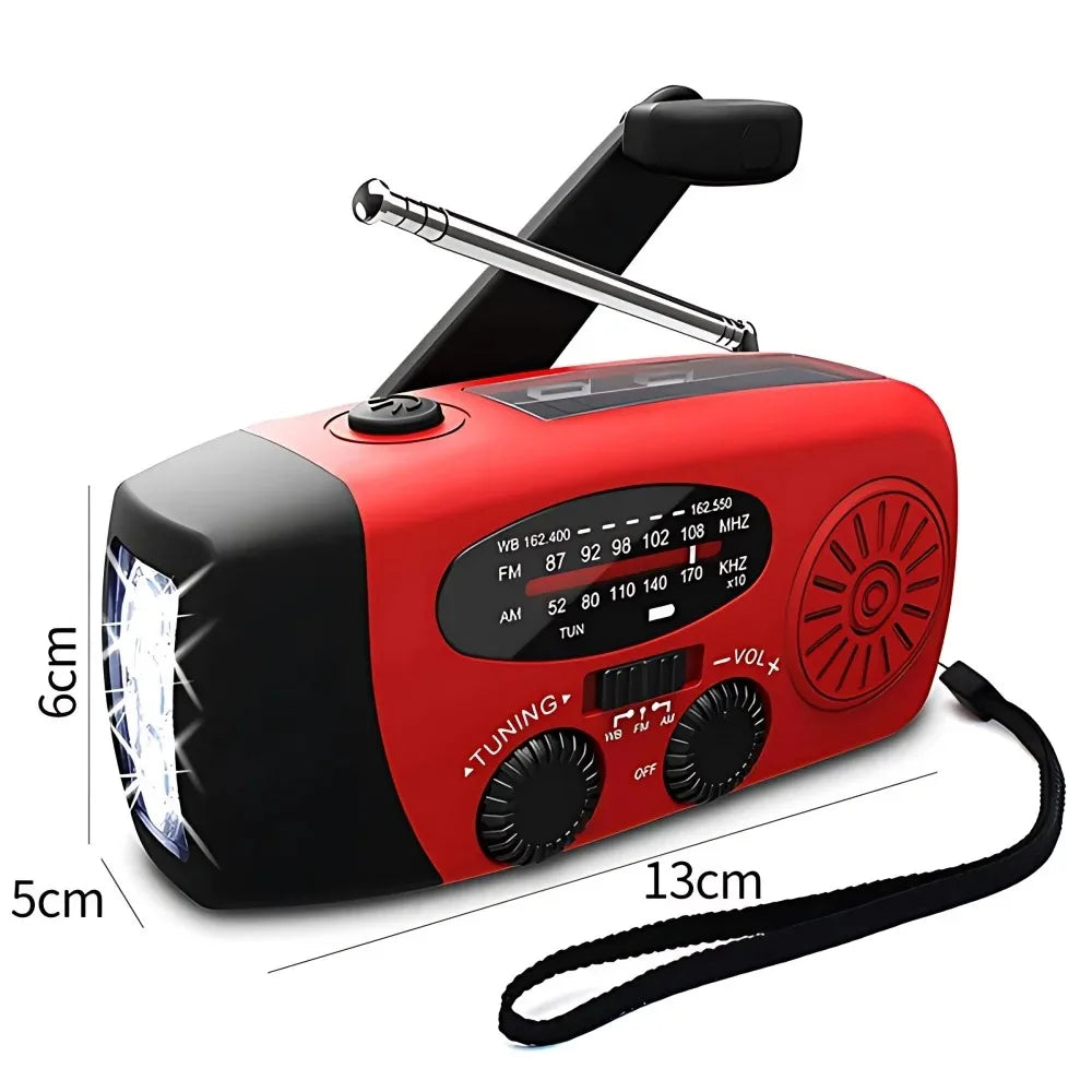 Hand Crank Solar Emergency Radio With Flashlight And Power Bank