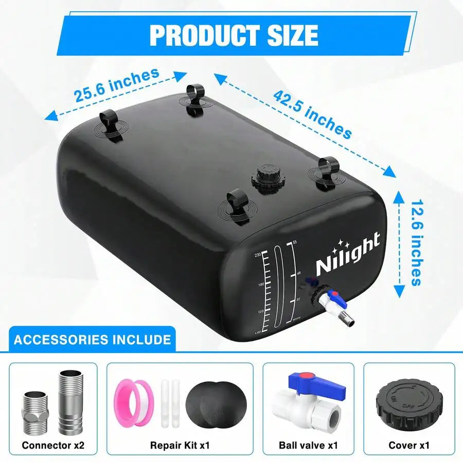 Nilight Collapsible Potable Water Storage Bladder Container