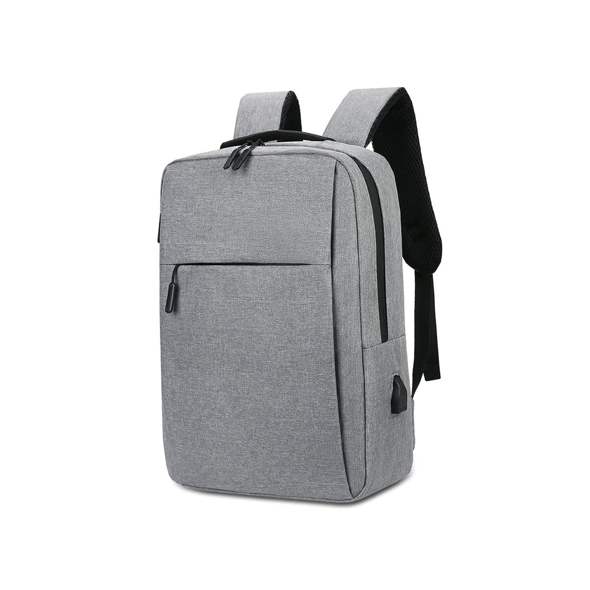 1pc Business Laptop Backpack With USB Charging Port, Water-Resistant Durable Canvas Travel Bookbag, 15.7x11.8in Large Slim Commuter Backpack For Men Women