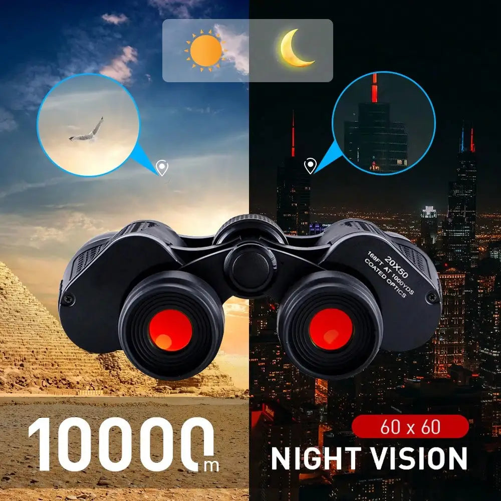 180x100 High Power Binoculars For Adults & Kids – Professional 10x50 HD Optics With BAK4 Prisms | All-Optical Glass Lenses For Bird Watching, Hunting, Outdoor Sports, Concerts & Stargazing
