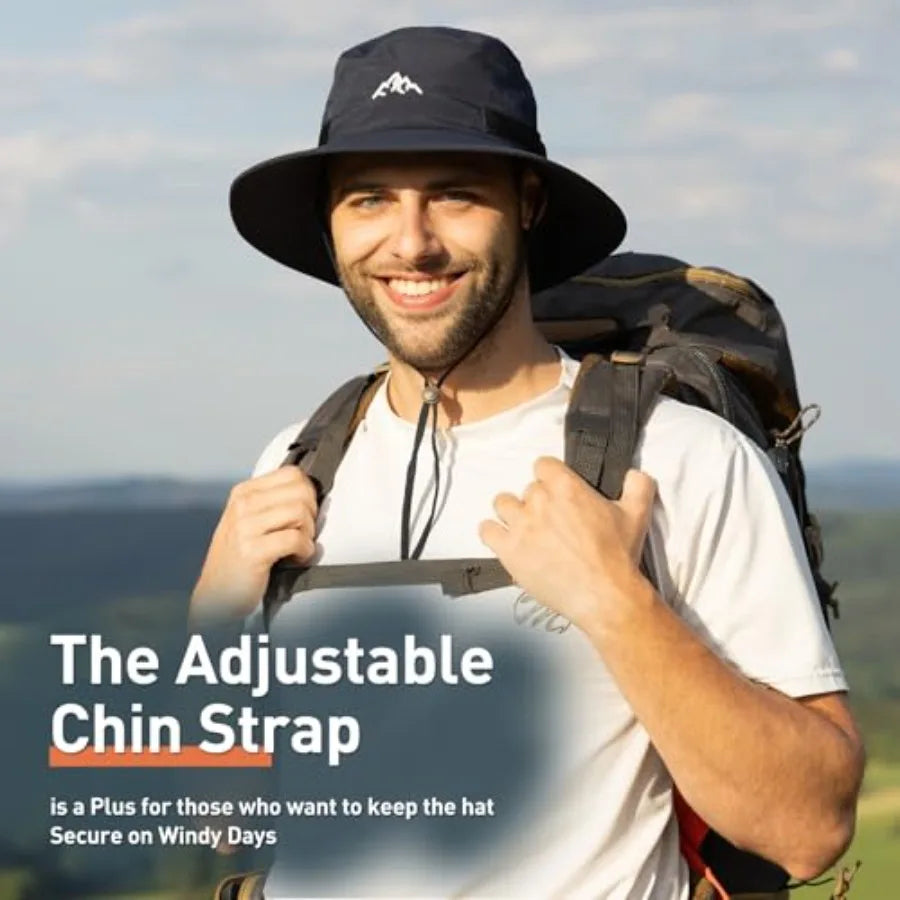 Waterproof Polyester Bucket Sun Hat With Wide Brim For Outdoors