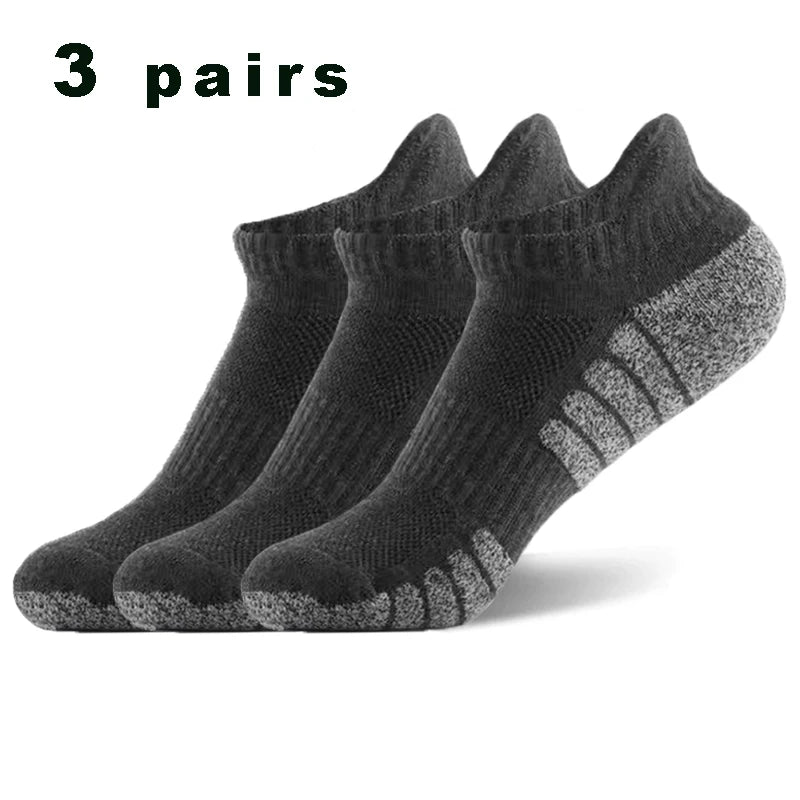 ZYCSNH 3 Pair Cotton Ankle Socks Professional Athletic Performance Hosiery